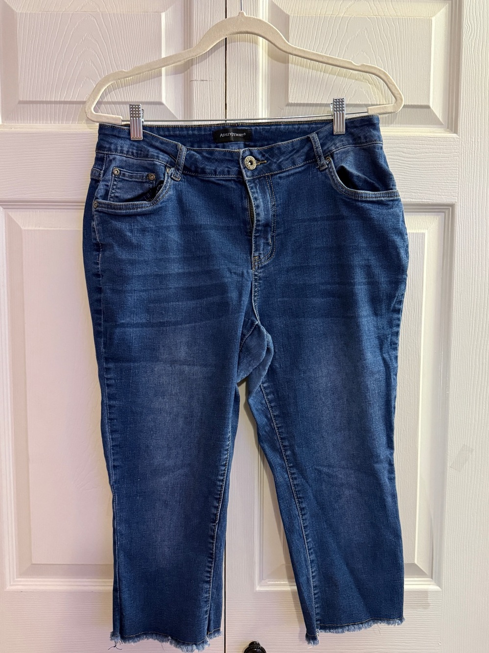 Ashley Stewart Blue Cropped Stretch Denim Jeans